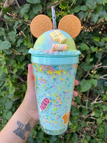 Blue ice cream with Mickey heads