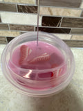 Pink drink with strawberries