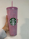 Pink drink with strawberries