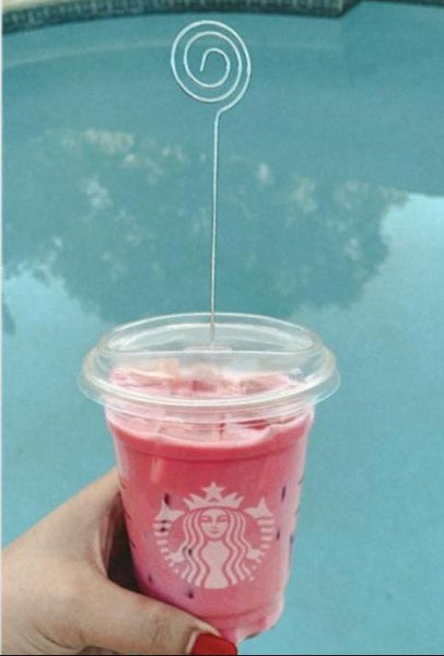Pink drink photo holder